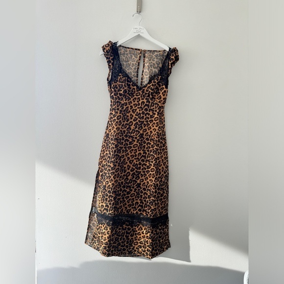 FREE PEOPLE NWT Foolish Heart Printed Midi Dress in Natural Combo XS - Picture 5 of 11